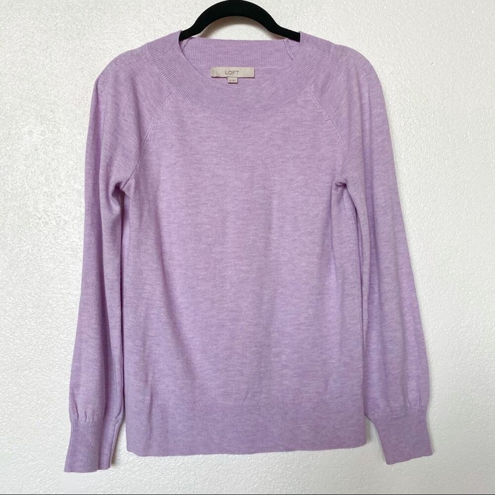 LOFT Ribbed Neck Lavender Pullover Sweater Size XS